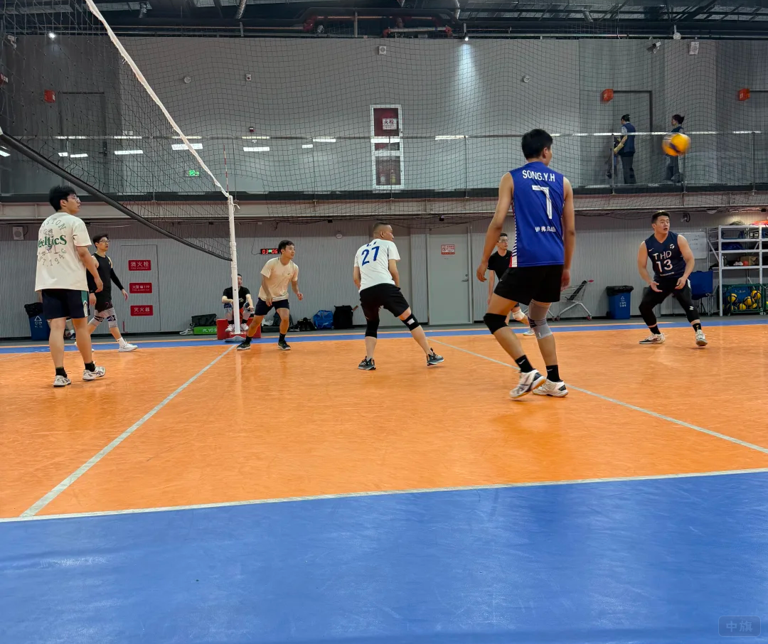 正在打排球的爺們們